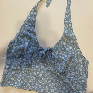 Hollister Light Blue Smocked Top